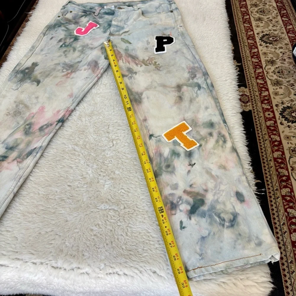 Carhartt Tie Dye w/ Patches Multicolor Men’s Straight leg Semi Distressed Jeans